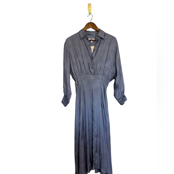 Steve Madden Dresses & Skirts - NWT BB‎ DAKOTA BY STEVE MADDEN Blue Shirt Midi Dress Long Sleeve Office NEW Sz 2